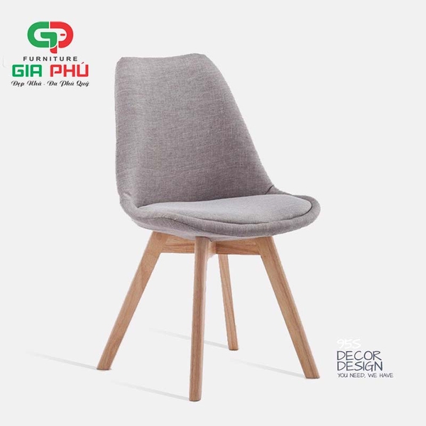 Ghế ăn ghế cafe Eames bọc vải nỉ chân gỗ - E9V