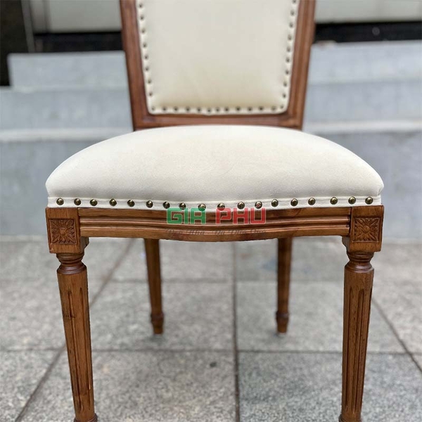 Ghế ăn Louis tân cổ điển lưng vuông - GL03
