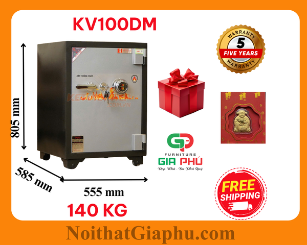 Két sắt Việt tiệp khóa cơ an toàn KV100DM - Két sắt tại Tam Kỳ, Đà Nẵng