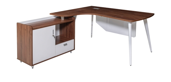 Bàn làm việc giám đốc kèm tủ phụ LUXP160C10 - LUXP180C10 - Bàn làm việc hiện đại The One