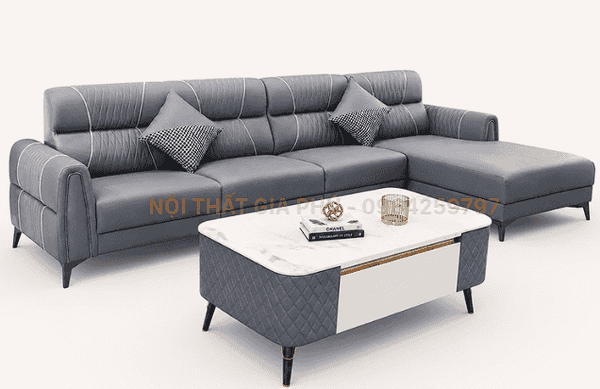 Ghế sofa phòng khách - Sofa góc chữ L mã 310A28C - Sofa da công nghiệp cao cấp sản xuất tại Việt Nam