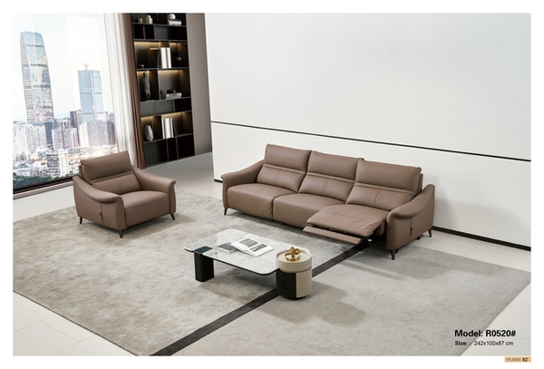 Ghế sofa đơn da bò thật R0520-1Đ  - Ghế sofa một chổ ngồi R0520D1