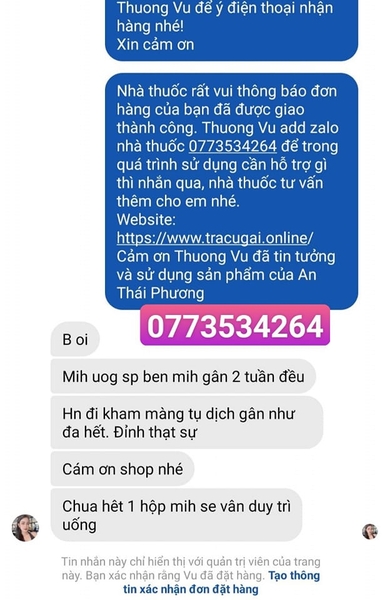 phản hồi của khách hàng sau khi sử dụng trà củ gai điều trị tụ dịch