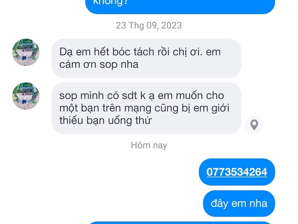 phản hồi về sản phẩm trà củ gai