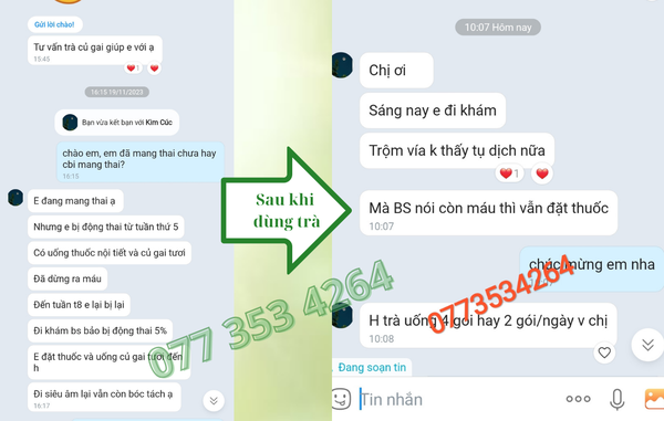 khỏi tụ dịch sau khi dùng trà