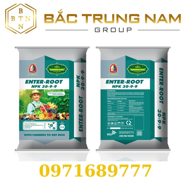 Phân bón Enter-Root NPK 30-9-9+Bo+TE ( 25kg )