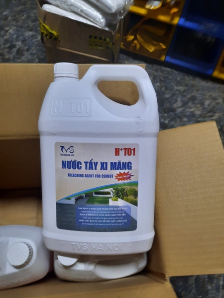 Nước tẩy xi măng HT01 can 5 Lít, tẩy ron gạch loại mạnh nhất tặng pad ...