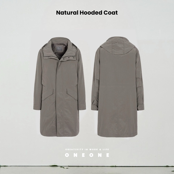 Natural Hooded Long Coat