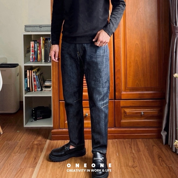 Banding Tapered Denim Pants