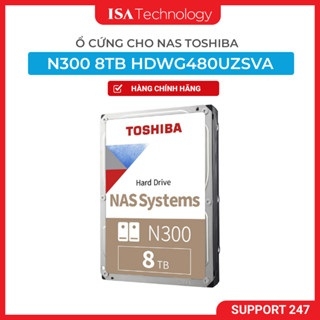 Ổ cứng HDD Toshiba N300 8TB – 3.5 inch, SATA, 7200 RPM, 256 MB Cache, NAS, hỗ trợ RAID