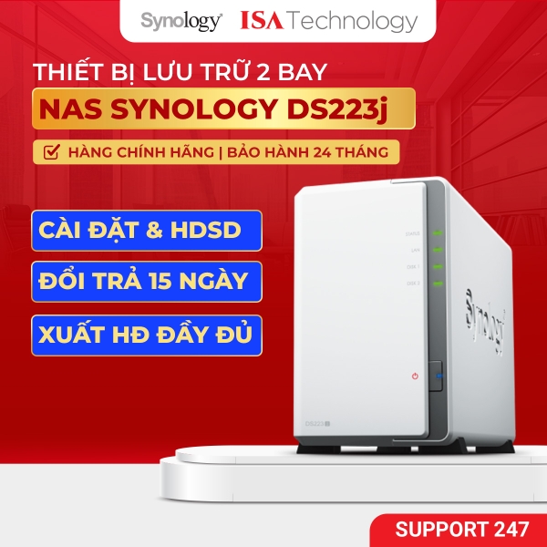 Thiết bị lưu trữ Nas Synology DS223J - 2bay ổ cứng