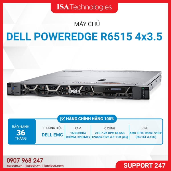 Máy Chủ Dell PowerEdge R6515 – 4×3.5″