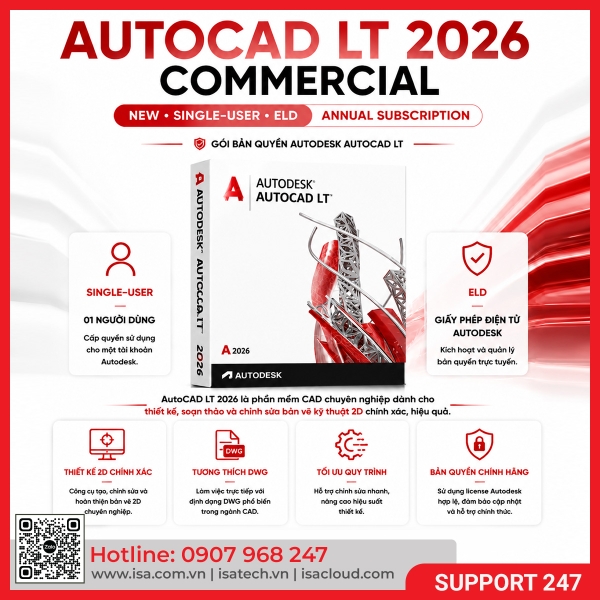Phần mềm AutoCAD LT 2026 Commercial New Single-user ELD Annual Subscription