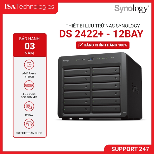 Thiết bị lưu trữ Nas Synology DS2422+ 12Bay