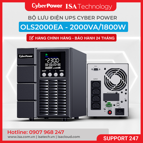 Bộ lưu điện UPS CyberPower OLS2000EA (Online/Tower/2000VA/1800W)