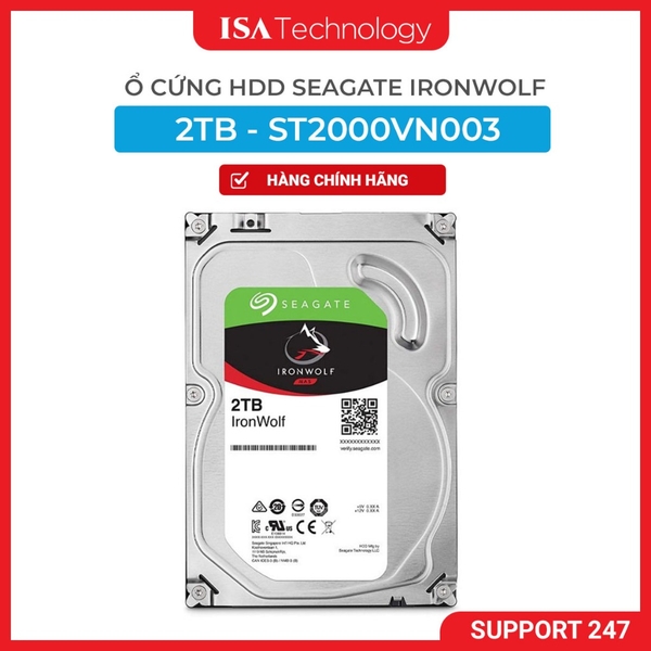 Ổ cứng HDD Seagate IronWolf 2 - 12TB hàng chính hãng, dành cho Nas, PC