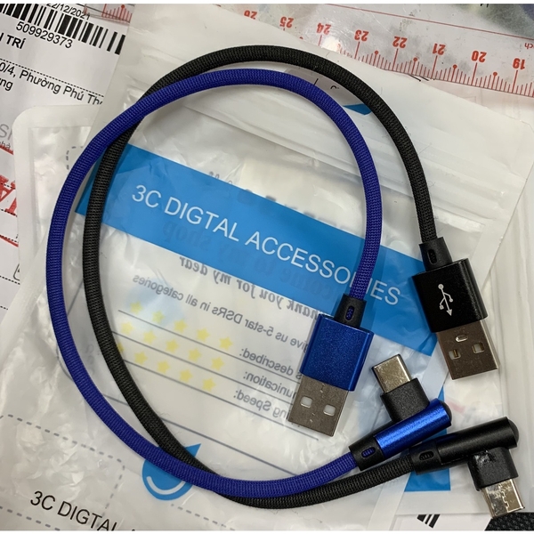 Cáp Sạc Nhanh Usb type C cong 90 độ