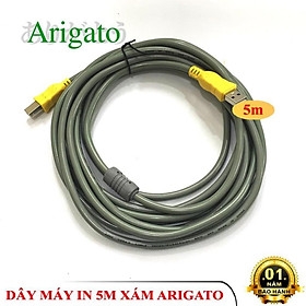 Dây máy in 1.5M 3M 5M 10M XÁM ARIGATO - dây cáp máy in 2 đầu chống nhiễu đảm bảo chất lượng - 10M