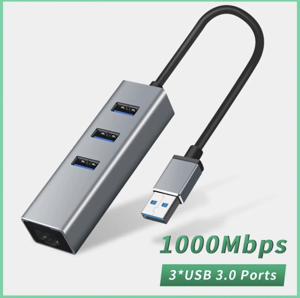 Cáp chuyển USB sang mạng/Lan/RJ45 tốc độ 10/100/1000mps và bộ chia USB tốc độ tốc độ cao