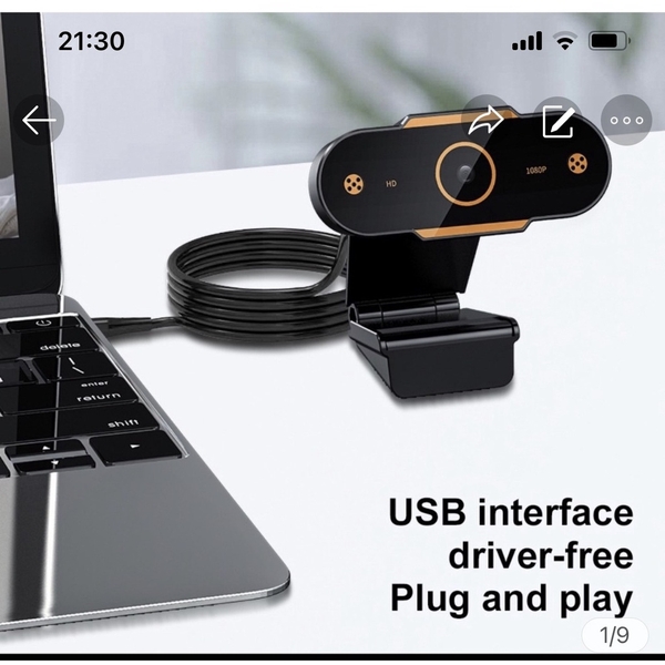 Webcame USB 2.0 tích hợp micro có độ phân giải 480p / 720p / 1080p tùy chọn