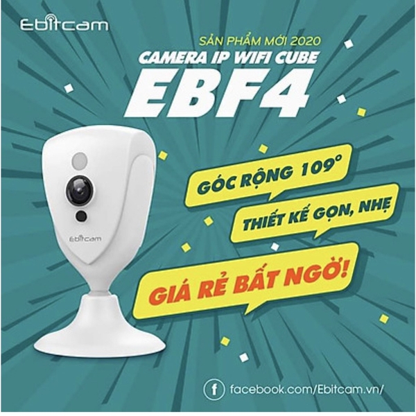 Camera không dây Wifi Ebitcam EBF4 2.0MPx Full HD 1080P - Hàng Chính Hãng