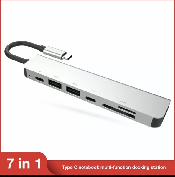 Cáp chuyển Type C  7 Trong 1  HDMI// Thẻ SD TF/2USB 3.0/Sạc NhanhCho MacBook iPad Pro Máy tính, điện thoại