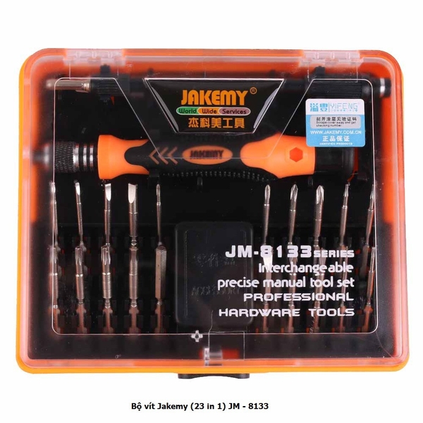 Jakemy Bộ vít đa năng Jakemy JM 8133 23 in 1 -Có cây nhíp kèm, cây nối dài cây vặn.
