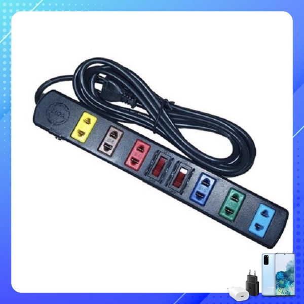 Ổ Cắm điện 6 lỗ LIOA 6S3 (Dây 3m)