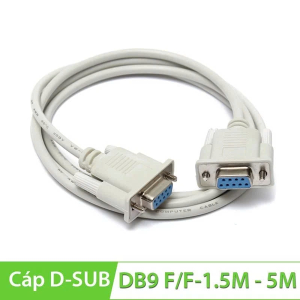 Cáp cổng Com RS232 2 đầu cái đực 1.5m 3m 5m màu trắng.