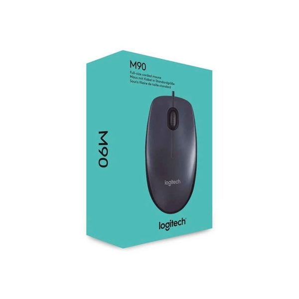 Chuột có dây Logitech M90 cổng USB 2.0 dài 1.8m màu đen xám