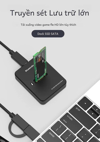 Đế (Dock) đọc ổ cứng SSD M2 NVME, M2 sata gắn ngoài tùy chọn