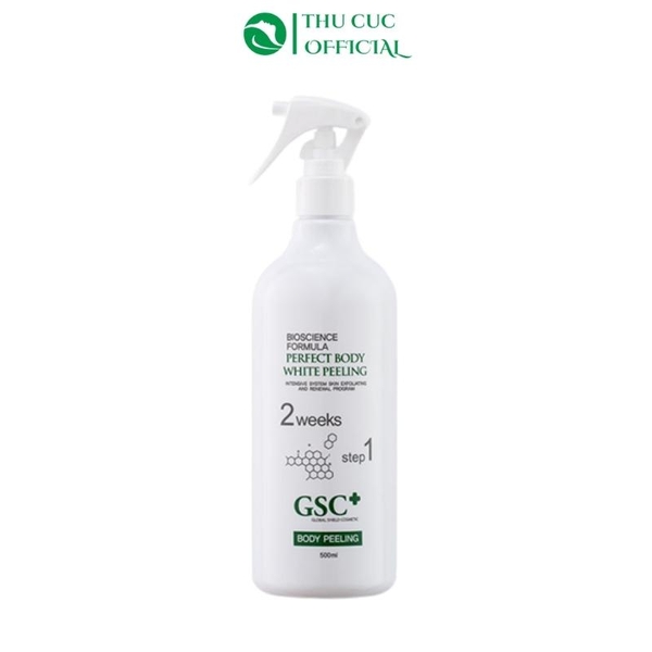 Xịt tắm trắng tẩy da chết GSC+ Perfect Body White Peeling 500ml