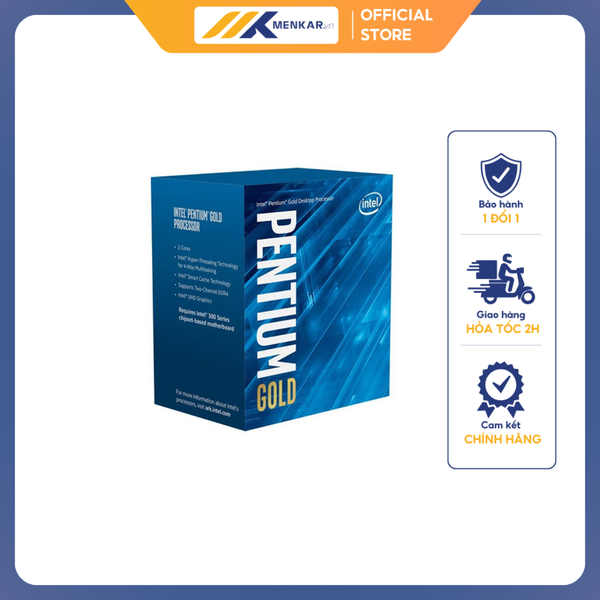 Bộ xử lý Intel® Pentium® Gold G6400 - 2x4.0Ghz, 4MB, 14nm, HD610 350Mhz, 58W, LGA1200, Comet Lake