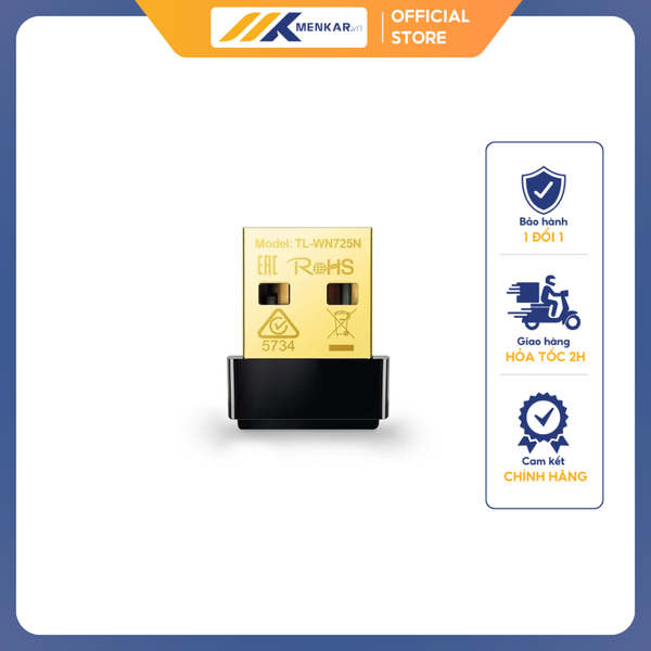 USB thu sóng Wifi Tplink TL-WN725N siêu nhỏ, Anten ngầm, 150Mps
