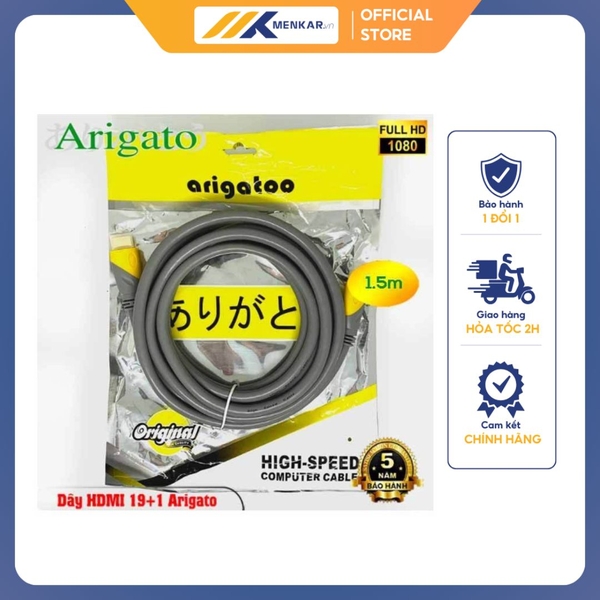 Dây HDMI ARIGATO 19+1 chuẩn 2.0 dài 1.5M