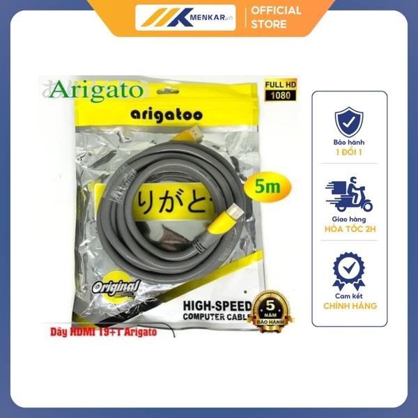 Dây HDMI AGRIGATO 19 +1 chuẩn 2.0 4K cao cấp 5m