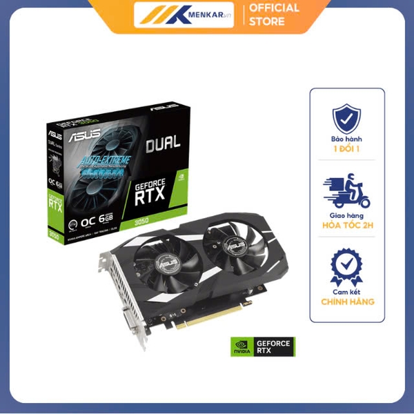 Card màn hình ASUS Dual GeForce RTX 3050 OC Edition 6GB (DUAl-RTX3050-O6G)