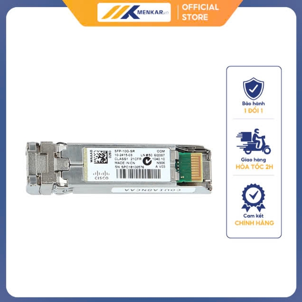Module quang Cisco SFP-10G-SR-S (SFP 10G SR S) Transceiver SFP+ for Multi mode, 850-nm, LC Duplex, 300m