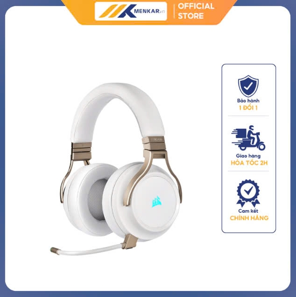 Tai nghe gaming không dây Corsair Virtuoso RGB Pearl - CA-9011224-AP