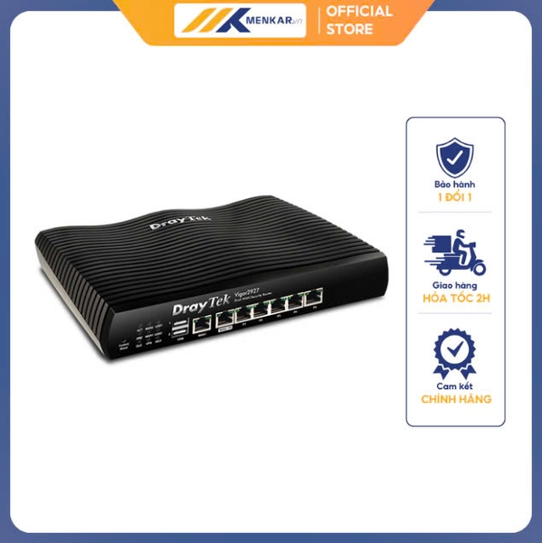 Thiết bị cân bằng tải Draytek Vigor 2927, 5xLan, 2xWAN Gigabit, 2xUSB, 150 User