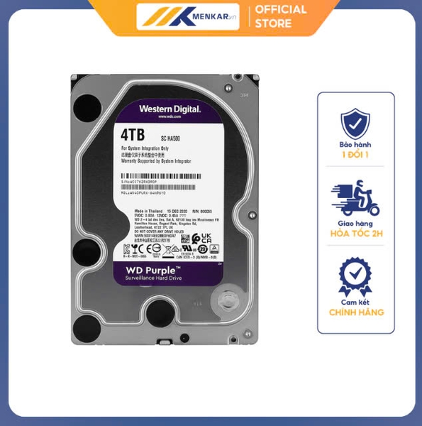 Ổ cứng HDD Western Digital 4TB Purple (WD43PURZ) (256MB Cache/3.5 inch/ SATA3)