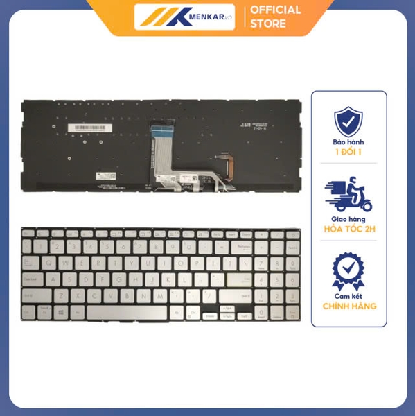 Bàn phím Laptop Asus VivoBook S15 X513 D513 E513 F513 R513 S513 K513 M513 M533 V5100 V5050 M5600 S5600, Vivobook A515 A515E A515EA BẠC (ZIN)