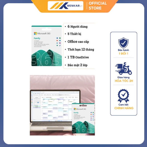 Phần mềm Microsoft Office 365 Family (12 tháng X 6 User)