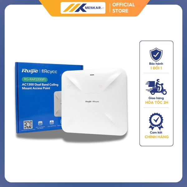 Bộ phát WiFi 6 Ruijie RG-RAP2260(G) Chuẩn AX tốc độ 1800Mbps