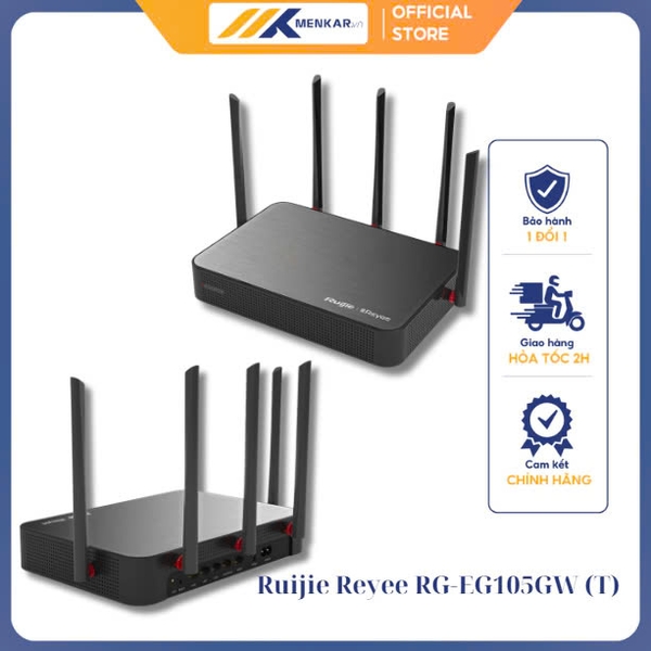 Thiết Bị Cân Bằng Tải RUIJIE RG-EG105GW Tích hợp Wifi, Hỗ Trợ 100 User, Tốc độ truy cập wifi lên đến 1.267Gbps