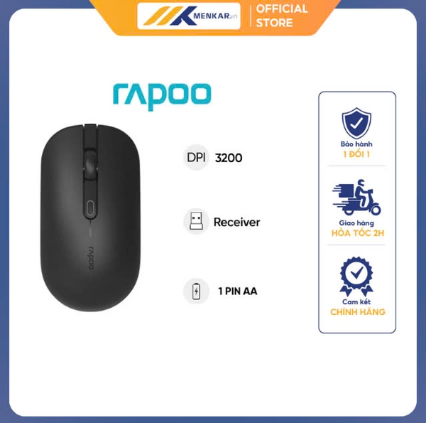 Chuột máy tính không dây Rapoo B30 Silent (Đen)