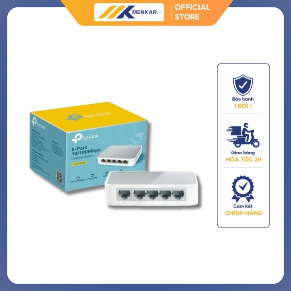Switch Tplink TL-SF1005D-5 port 10/100Mps, Vỏ nhựa, Nguồn 5v-0.6A