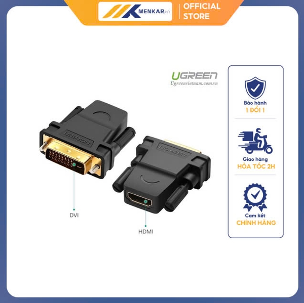 Đầu chuyển đổi DVI 24 + 1 đực sang HDMI (DVI to HDMI) Ugreen 20124