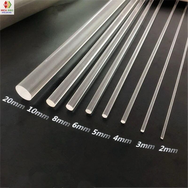 Que mica / trụ mica trong suốt dày 4mm x Dài 20cm dùng cho các bạn chế đồ, trang trí LED, DIY
