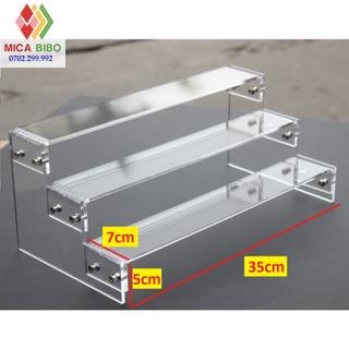 Kệ mica trưng bày sản phẩm, dày 5mm, nhiều tầng, nhiều kích thước, thiết kế theo yêu cầu